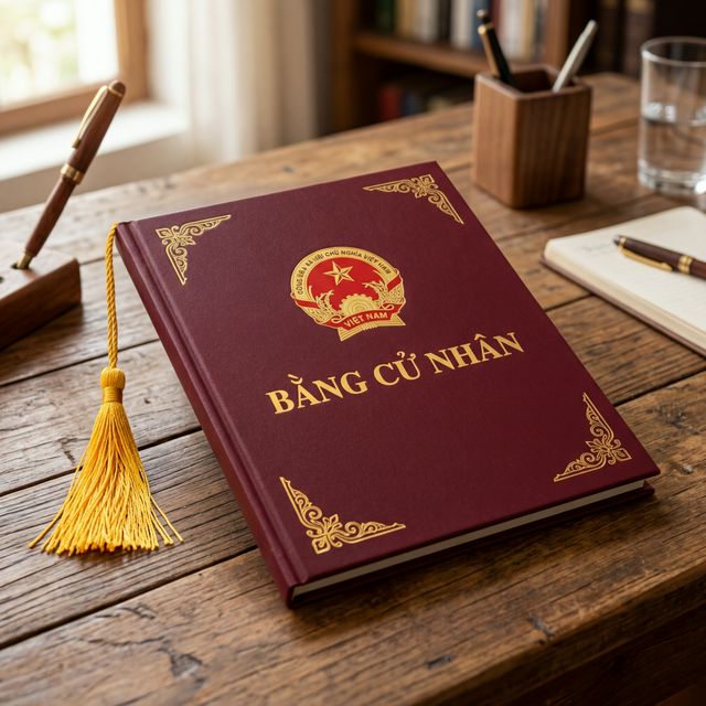 Bìa đựng bằng cử nhân mạ vàng cao cấp