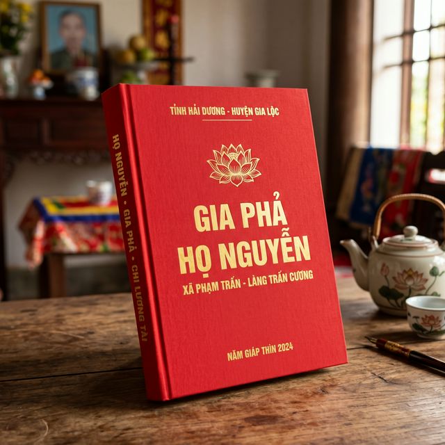 Bìa mạ vàng gia phả dòng họ