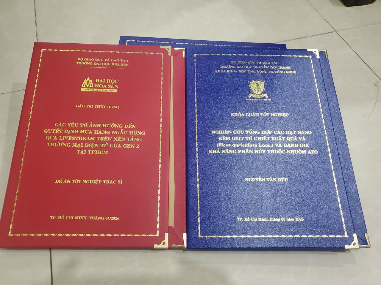 Bìa đề án thạc sĩ ĐH Hoa Sen và ĐH Nguyễn Tất Thành